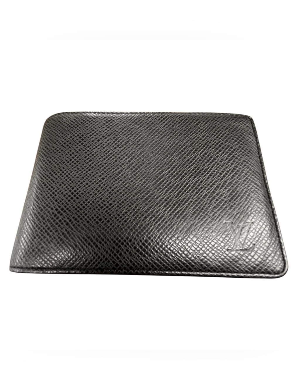Louis Vuitton black Taiga leather bifold wallet - authentic